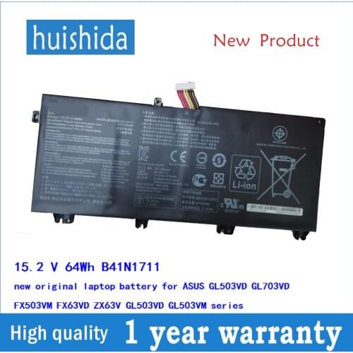 15.2 V 64Wh B41N1711 New Original Laptop Battery for ASUS GL503VD GL703VD FX503VM FX63VD ZX63V GL503VM Series