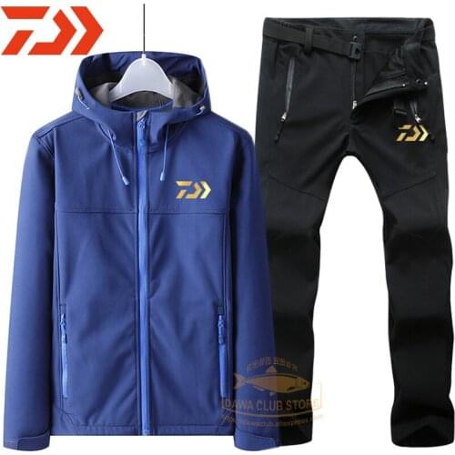2021 Dawa Fishing Jacket Outdoor Hiking Waterproof Fishing Hoodie Men DAIWA Fishing Pants Winter Warm Windbreak Fishing Clothes