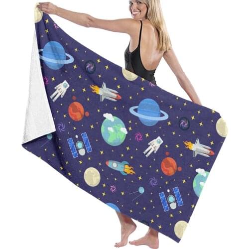Cartoon Astronaut Space Ship Bathing Towels Microfiber Bath Robe Women/man Towels Bathroom Home Textile Absorbent Shower Towel
