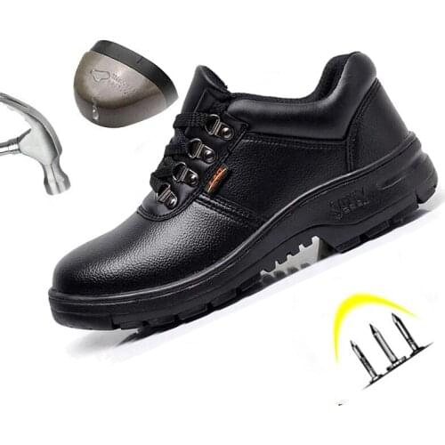 Waterproof Safety Shoes Men Fashion Lace Up Steel Toe Anti Smashing Puncture Proof Indestructible Work Boots Unisex Size 35-46
