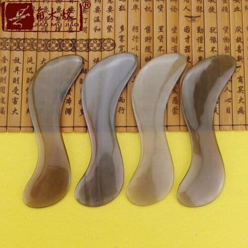 Pure natural yak horn Gua Sha Scraping Massage Tools S-shaped scraping Hand Made plate beauty Horn Guasha Board