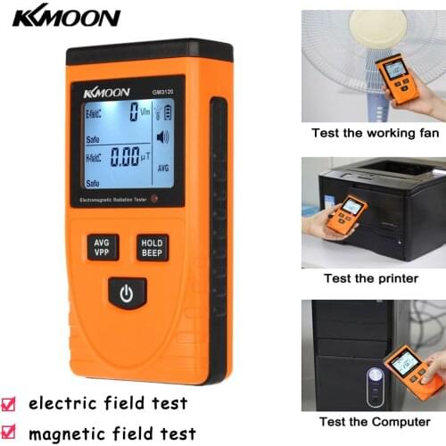KKmoon Digital LCD Electromagnetic Radiation Detector Portable EMF Meter Dosimeter Tool geiger Cunter for Computer Phone