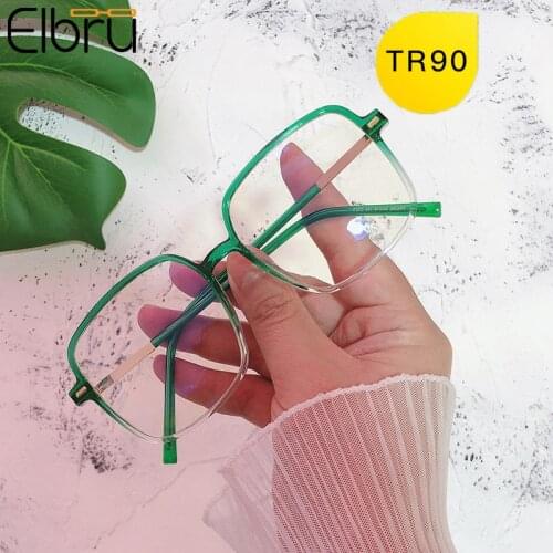 Elbru Fashion Anti Blue Light Womens Mens Eyewear Frame Square Optical Frames Transparent Glasses Eye Glasses Frame Unisex