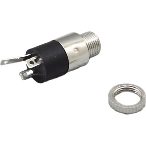 5PCS PJ-392 3.5MM Stereo Female Sockect Jack with Screw nut Audio Headphone Connector Copper