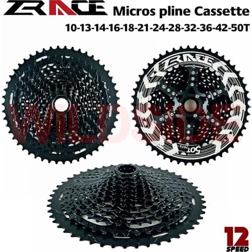 ZRACE ALPHA Black 12s Micro spline Cassette 12 Speed MTB Bike Freewheel 10-50T -Black, for Microspline Freehub,M9100 M8100 M7100