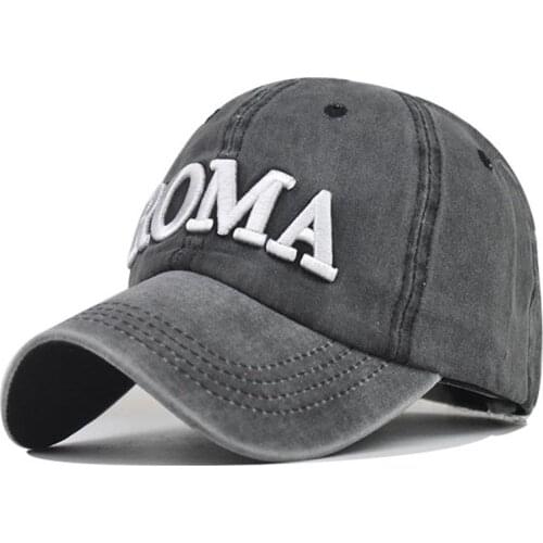 New Summer Baseball Cap Fitted Hat Casual Cap Gorras Roma Letter Embroidery Hip Hop Snapback Hats Wash Cap for Men Women