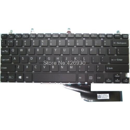 US Laptop Keyboard For SONY For VAIO SX12 VJS121 Series 1V0096102 18D2AS54US English black with backlit new