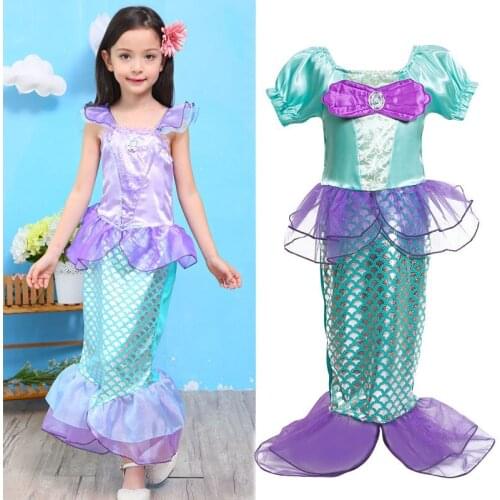 Anime Cosplay Costume for Baby Girls the Little Mermaid Princess Ariel Girl Cosplay Birthday Mermaid Tail Dress C28685CH