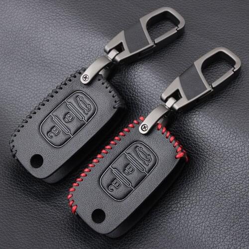 Remote 3 Buttons Car Key Leather Case Keychain Cover for Lada Sedan Largus Kalina Granta Vesta X-Ray XRay for Renault Key Shell