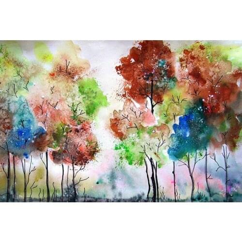 Colorful two tree world The wooden puzzle 1000 pieces ersion jigsaw puzzle white card adult childrens educational toys