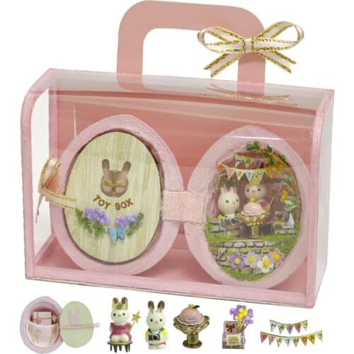 DIY Dollhouse Furniture Miniature Wooden Miniaturas Doll House Box Theatr Toys for Children Birthday Gifts Casa Seed World R1