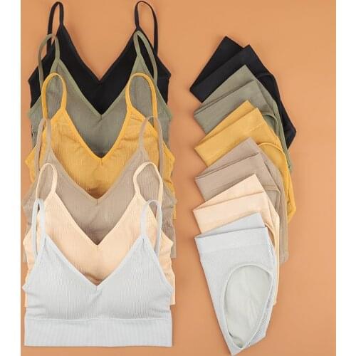 Hot Sale Womens Top Summer Sexy Beautiful Back Wrapped Chest Suit Underwear Outer Wear Short Halter Suspender Backless Bra Set