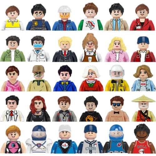 Mini Action Figures Building Block Fashion Girls City Careers Occupation Dolls Policeman Couriers Bricks Kids Educational Toys