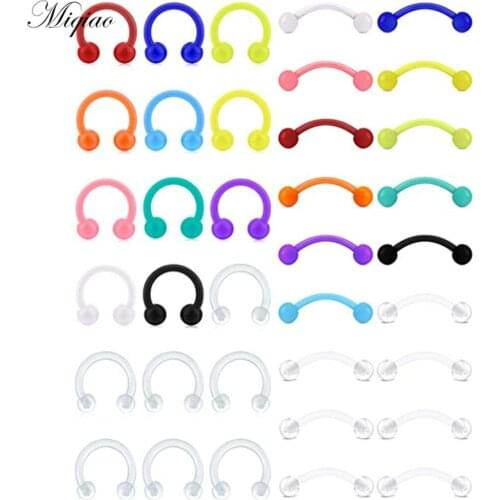 Miqiao Fashion Acrylic Combination Set Candy Color Nose Ring Belly Button Nail Universal Ring Body Exquisite Piercing Jewelry