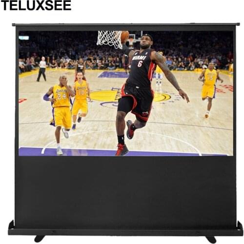 TELUXSEE 72inch 16:9 HDTV Motorized Electric Floor Rising Front Projection Screen Motorised Floor Stand Screens
