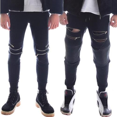 Stage personality men pants zipper harem pant men feet trousers singer dance rock pantalon homme street star style novelty