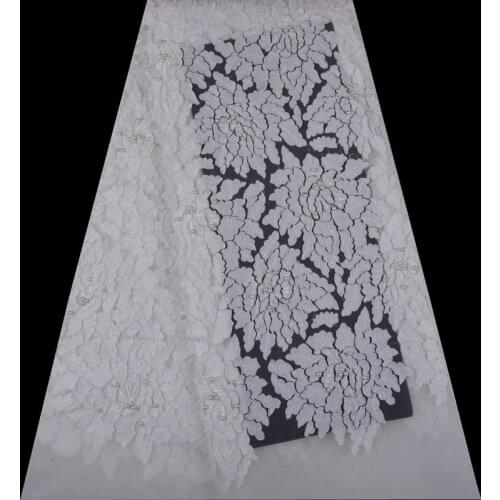 Nigerian Lace Fabrics High Quality African Lace Fabrics With Stones French Net Lace Material Mesh White Lace Fabric 1316