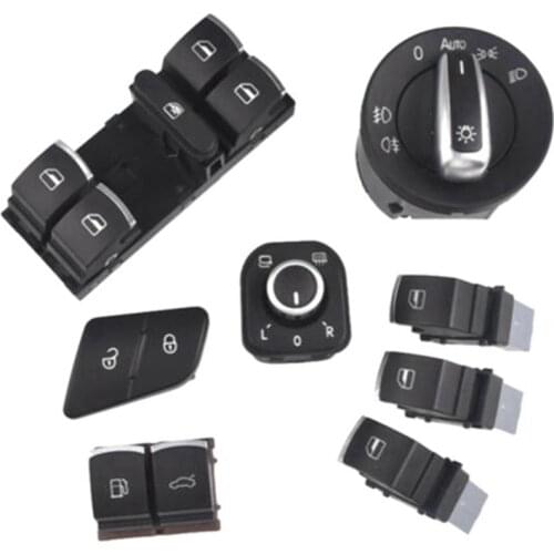 8Pcs/Lot Window Headlight Auto Mirror Tailgate Fuel Door Switch for Passat B6 Tiguan 3C0962125B 5ND959565A 5ND941431B