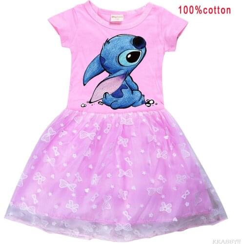 STITCH Girl Dress Baby Party Princess Dress For Baby Newborn Clothes kids dresses for girls Pattern