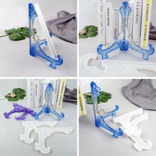 13MC 2Pcs 10 inch Display Stand Pictures Frame Holder Silicone Epoxy Resin Casting Mold Artworks Easels Holder Mold Kit Tools