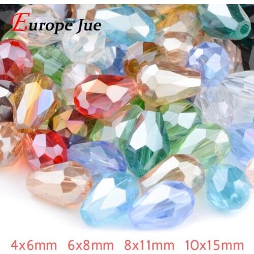 Briolette Pendant Waterdrop Austrian crystal beads 4*6mm 6*8mm 8*11mm 10*15mm Teardrop glass Loose bead for bracelet DIY