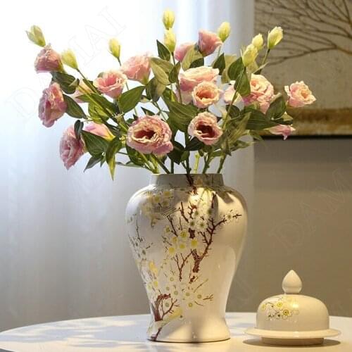 Painted Ceramic Vases Creativity Office Desktop Flower Vase Living Room TV Cabinet Plant Pots Home Decoration Modern Ornaments