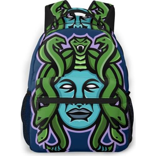 Medusa Greek God Mascot Backpack for Girls Boys Travel RucksackBackpacks for Teenage school bag