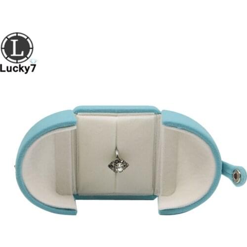 Wholesales 20pcs/lot double button velvet ring box jewelry box factory direct flannel double open buckle jewelry box for ring