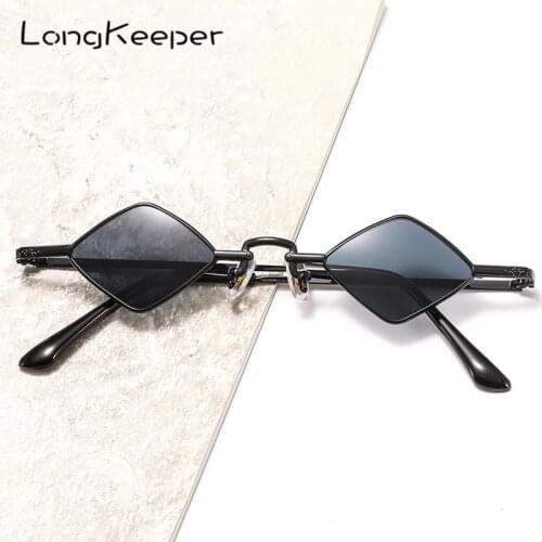 2021 Diamond Shaped Retro Sunglasses Women Small Yellow Vintage Metal Frame Men Unisex Sun Glasses Female UV400 Eyewear