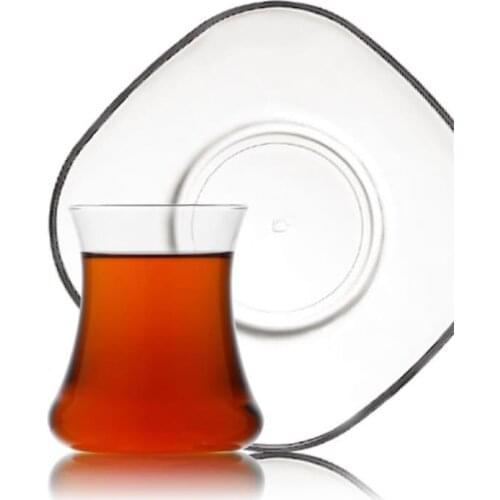 Stylish simple elegant quality 12 piece tea set 6 person tea set glass cups mug types