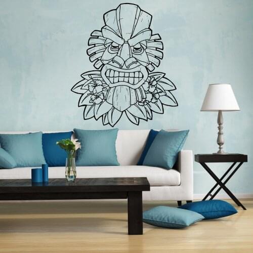 Pattern Tiki Hawaii Wall Vinyl Decal Stickers Sofa Background Decor Mask Totem Removable Wall Stickers Home Decoration ZB167