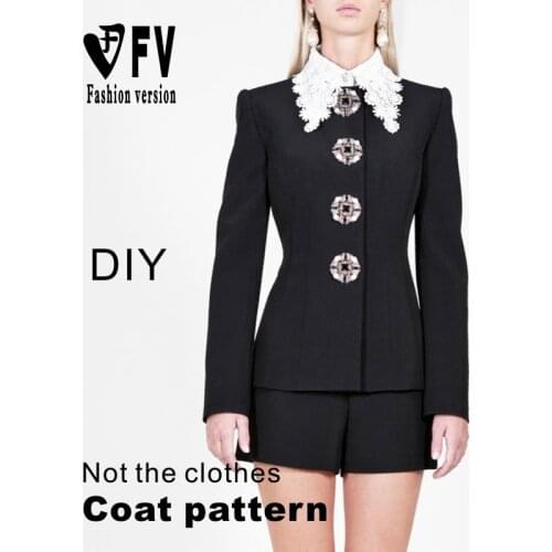 Pattern Making Womens Doll Collar Jacket Pattern 1:1 Garment Sewing Drawing BWT-129