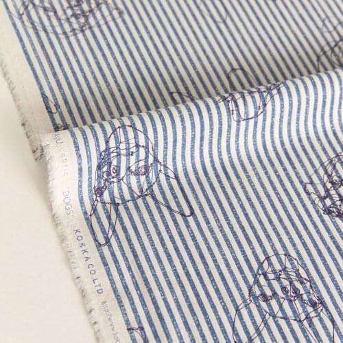 Half-Meter Japanese HAyU Weight Light Cotton Linen Fabric DOG C