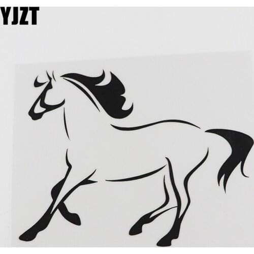 YJZT 15.6CMX11.8CM Running Horse Farm Animals Decal Vinyl Car Sticker Black/Silver 8A-0133