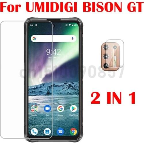3-in-1 Camera Tempered Glass On For UMIDIGI A7S A9 A11 6.53" UMIDIGI BISON GT ScreenProtector Glass For UMIDIGI A7S 2.5 D Glass