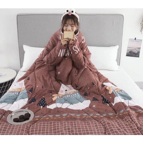 Winter Lazy Quilt with Sleeves family Blanket Cape Cloak Nap Dormitory Mantle Covered prevent kicking WF1016