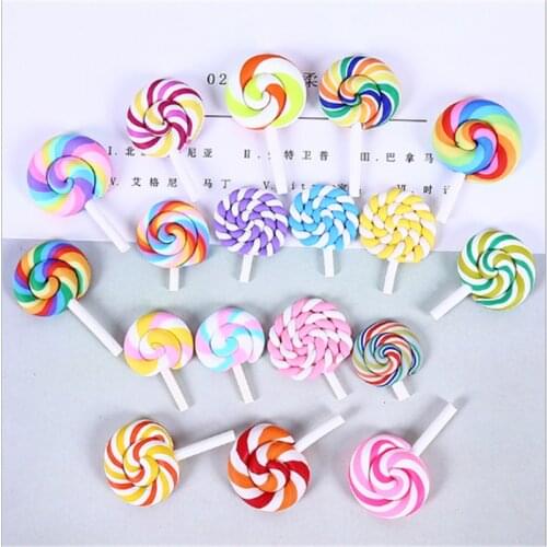 10pcs Lollipop Modeling Soft Glue Material Accessories Mini Lollipop Creative Diy Mobile Phone Shell Baby Shower Decoration