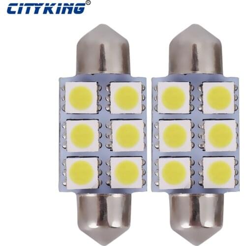 100pcs/lot C5W 31mm 36mm 39mm 42mm 5050 SMD 6LED Festoon smd light Dome Light auto door Lamp instrument Bulb lighting White 12V