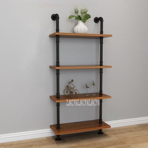 120cm Height 4 Layer Industrial Retro Bookshelf Wall Mounted Wall Hanging Shelf Open Bookshelf Iron Shelf Home Decor