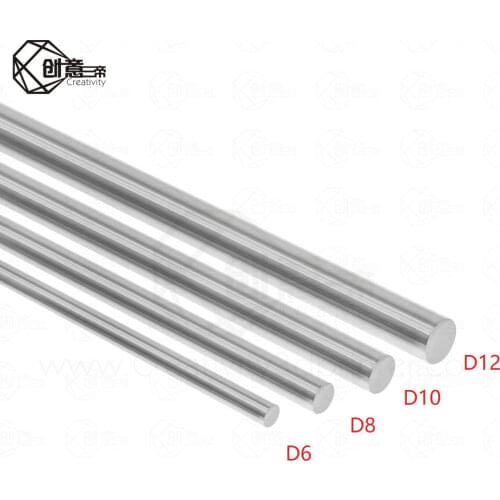 2pcs 6mm 8mm 10mm 12mm 16mm 8 400mm linear shaft 3d printer parts 8mm 400mm Cylinder Chrome Plated Liner Rods axis