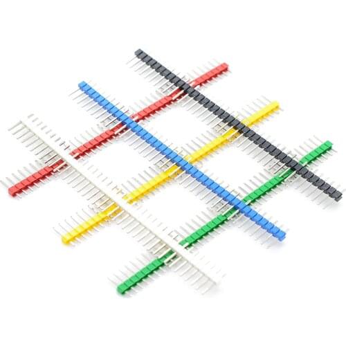 200pcs Color row of needles 2.54 pitch 1*40P single row of needles single row of needles green/white/red/blue/yellow