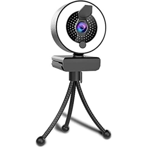 2K Webcam with Microphone Ring Light-HD Web Cam with Privacy Cover &Tripod for Desktop/Laptop/PC/MAC,for Computers,Skype