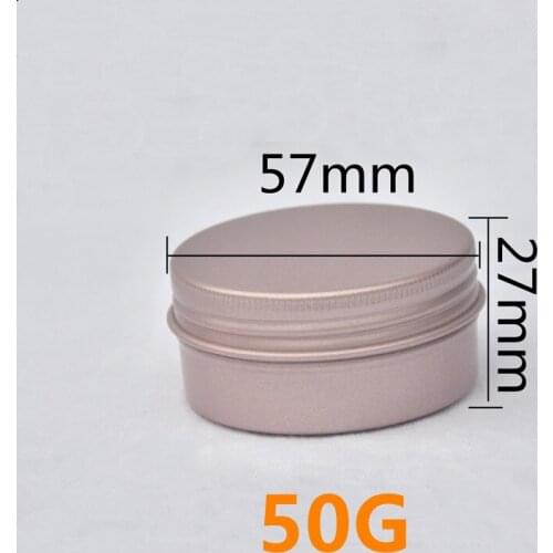 50g 50ML Wholesale Cream Boxs Cosmetic Containers Aluminum Tins Hair Wax/Handmade Soap Pots Rose Gold Threaded Aluminum Box
