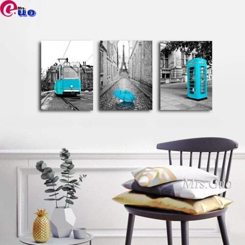 Diamond Painting 3 pieces,Umbrella,Phone Bhoot,Full Square/Round Diamond Embroidery Triptych Picture Mosaic Manual Wall Decor