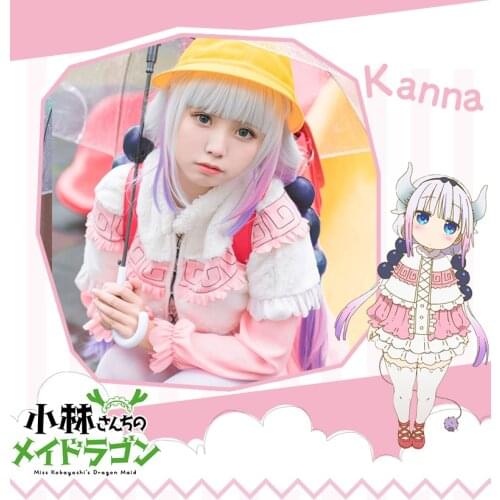Anime Miss Kobayashis Dragon Maid Kanna Kamui Dress Lolita Outfit Full Set Cosplay Costume Women Halloween Free Shipping 2021