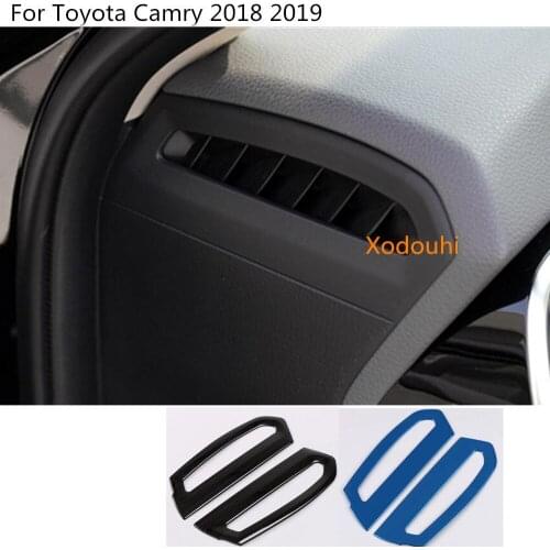Car Front Air Conditioning Outlet Vent Styling Garnish Frame Trim Dashboard 2pcs For Toyota New Camry XV70 2017 2018 2019 2020