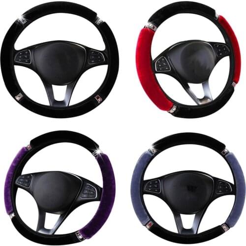 Auto Car Steering Wheel Cover Beautiful Rhinestones Crystal Diamond No Inner Ring For 37-38CM Steering Wheel Case Protector