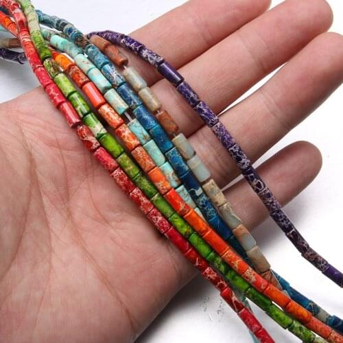 Natural Stone Beads For Jewelry Making Cylindrical Semi-precious Stone Loose Beads DIY Necklace Bracelet Handiwork Accessory