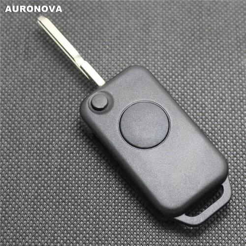 AURONOVA for MERCEDES BENZ A Class E ML W124 W168 W202 W211 Car Key Case 1 Button Uncut Brass Replace Remote Blank Key Shell