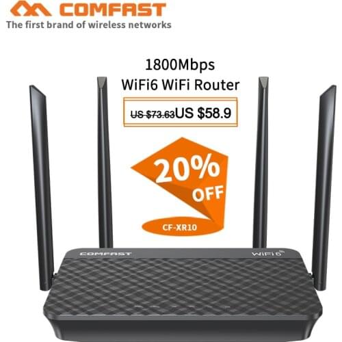 Comfast CF-XR10 1800Mbps Dual Band Wireless WiFi Router 802.11ac 1 Wan + 3 Lan RJ45 gigabit port wifi6 Router with 4 Antennas
